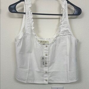 White Ruffled Women's Top
